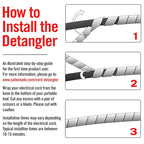 CORD DETANGLER for Clippers, Curling Irons, Hair Straighteners & Blow Dryers (10-Feet, Black)