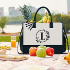 TOPDesign Personalized Initial Canvas Tote Bag, - Image 6