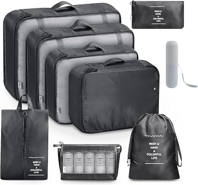 9 Set Packing Cubes for Suitcases, Aydicon Travel Luggage Packing Organizers by Unknown