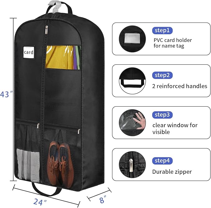 8" Gusseted Heavy Duty Garment Bags - Image 4