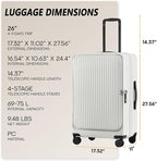 26 Inch Top Opening Checked Travel Luggage Expandable - Image 5