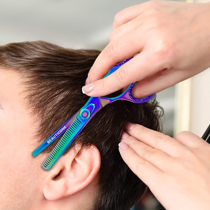 BEAUTICONE Thinning Shears for Hair Cutting, Professional Barber Hair Scissors, texturizing shears for Women/Men Trimming, Salon, Hair Layering scissor, Stainless Steel