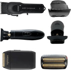 Supreme Trimmer 3-in-1 Barber Bundle | Pro Clipper Lite, T-Shaper Trimmer & Crunch Foil Shaver | Professional Beard Trimmer Men’s Hair Clipper Kit | Black