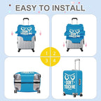 ANNA QUEEN Funny “Don’t Touch Me” Luggage Cover, Bold Blue Suitcase Protector - Image 6