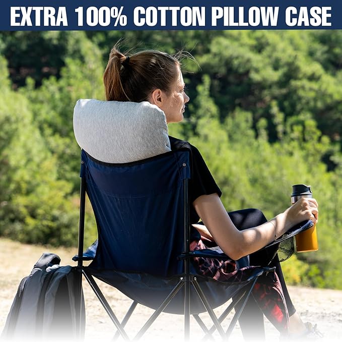 Travel & Camping Comfortable Memory Foam Pillow – Easy to Carry Portable Bag – - Image 9