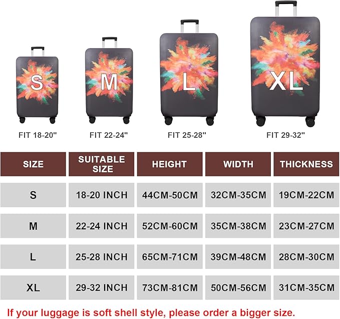 WUJIAONIAO Travel Luggage Cover Baggage Suitcase Cover Protector Skins 18-32 - Image 5