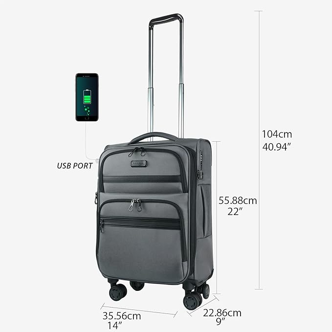 KROSER Softside Expandable Carry On Luggage - Image 2