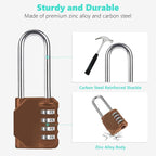 CL21MC 2.6 Inch Long Shackle Combination Lock, 4 Digit Combination Padlock Set - Image 3