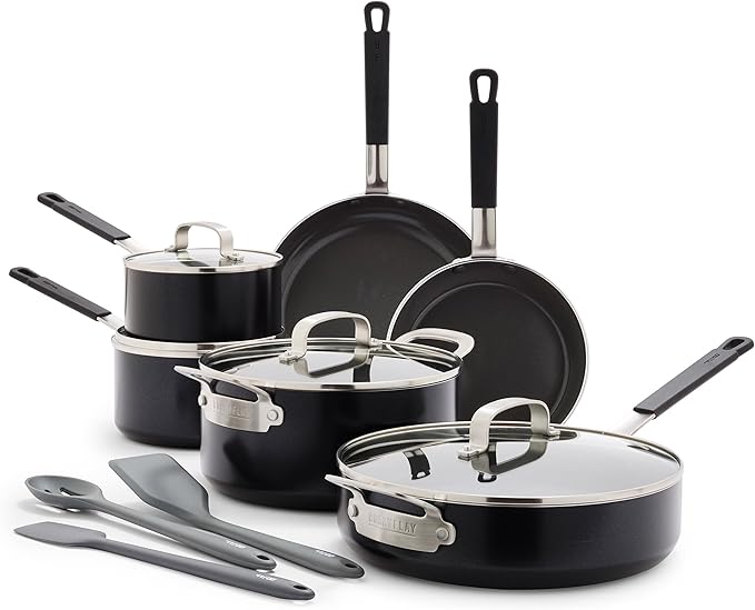 GreenPan x Bobby Flay 13 Piece Nonstick Cookware Pots and Pans Set, PFAS-Free by GreenPan
