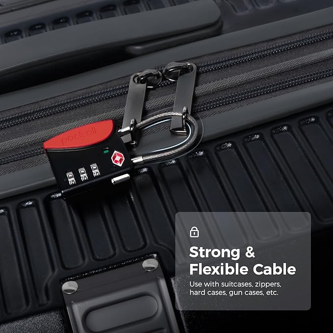 pack all TSA Approved Cable Luggage Locks, 3 Digit Combination Padlocks - Image 3
