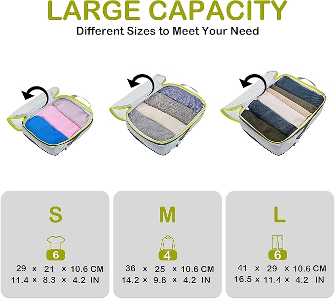 Cipway Mesh Compression Packing Cubes, Ultralight See Through Luggage Organizer - Image 4