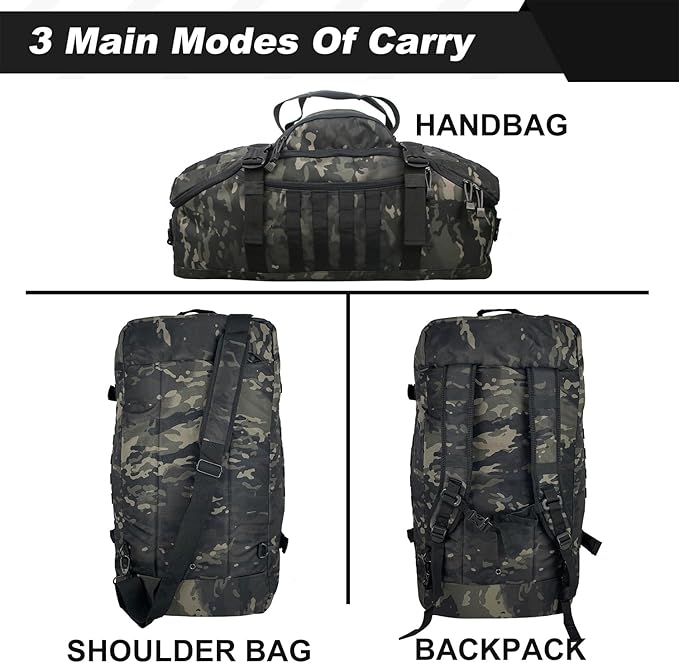 3 In 1 Military Backpack Travel Duffle Bag - Image 2