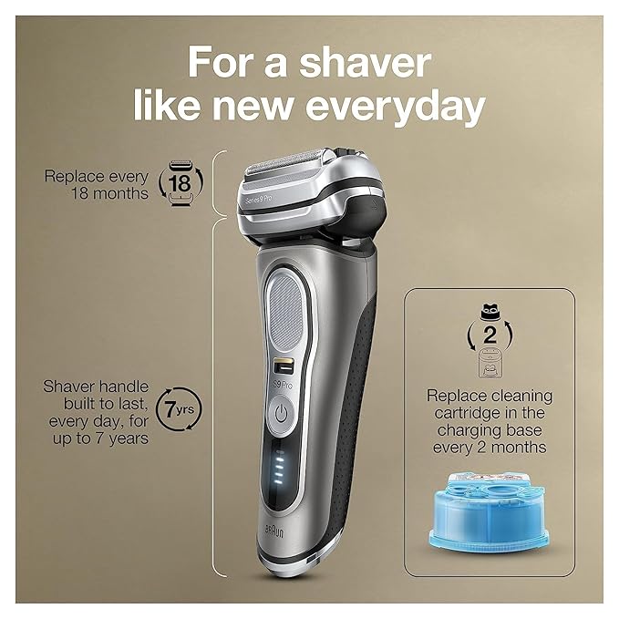 Braun Electric Razor for Men, Series 9 Pro 9465cc Wet & Dry Electric Foil Shaver - Image 5