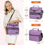 OPUX Lunch Box For Women, Insulated Large Lunch Bag Adult Work, Double Decker - Image 3