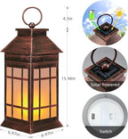18" Glass Solar Lanterns Outdoor Waterproof, Large Solar Flickering Flame - Image 4