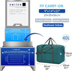 For United Airlines Foldable Carry on Bag 22x14x9 Travel Duffel Bag Packable - Image 2