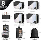 8 Set Packing Cubes for Travel, Gifts for Men, Anti-Tearing Suitcase Organizer - Image 2