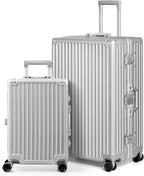 AnyZip Luggage Sets 2 Piece Aluminum Frame Carry On and Checked Suitcase PC ABS by YourBestTravelChoice