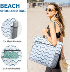 G4Free Beach Bag, Waterproof Sandproof Beach Tote Bag, Large Capacity Foldable - Image 4