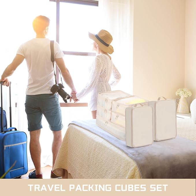 Reginary 6 Set Travel Packing Cubes Luggage Organizer Set Lightweight Suitcase - Image 6