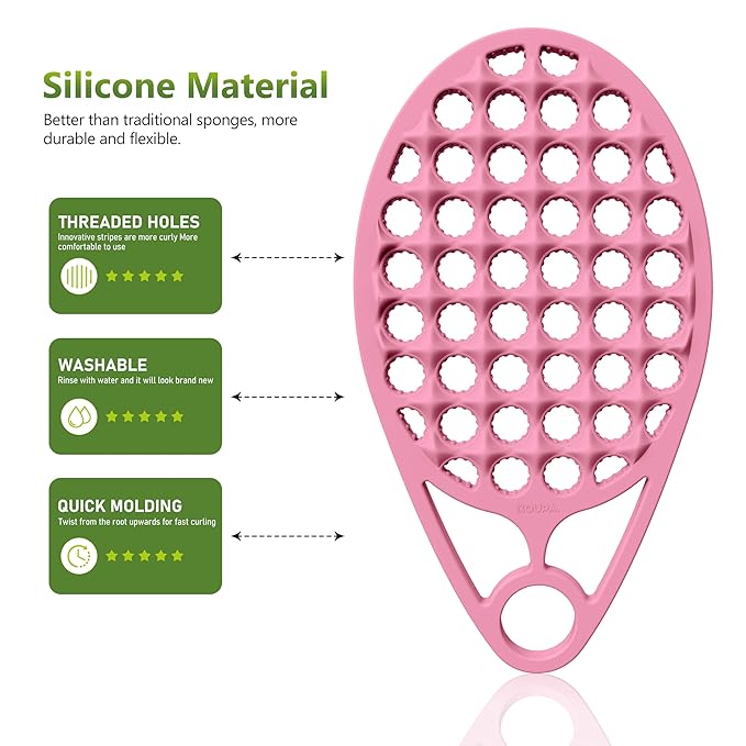 KOUPA Magic Silicone Curly Hair Brush, One Piece Twist Curl Comb for Afro Curls, Washable Hair Tool for Men Women, Pink, 1 Piece