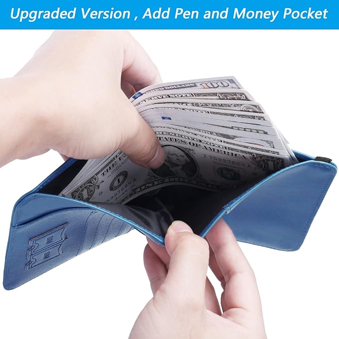 Passport Holder Cover Wallet Travel Essentials RFID Blocking Leather Card Case - Image 3