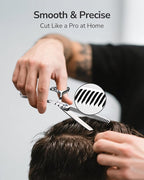 ULG Hair Thinning Scissors 6.7” Shark Series 100% Japanese Stainless Steel, Offset Handle, 30-Tooth Seamless Thinner 15% Hair Removal, Professional Barber Layering Shears for Salon & Home Hair Styling