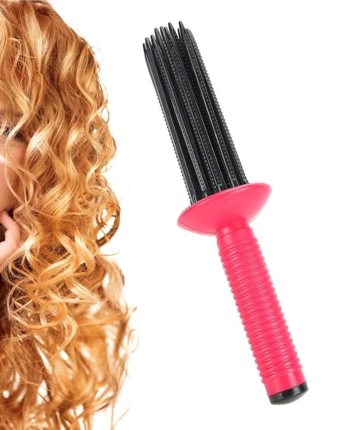 Hair Fluffy Styling Curler Curls Comb,Hair Curler Curling Make Up Brush Roller Tool Portable Comb Anti‑Slip Professional Round Hair Brush for Home Personal Use Travel