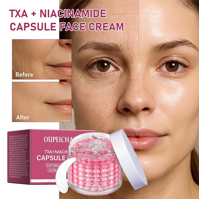 TXA Niacinamide Capsule Face Cream,Moisturizer Capsule Facial Cream,Hydrating Night Face Cream Skincare 4.9 OZ