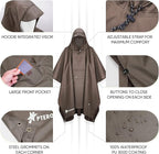PTEROMY Hooded Rain Poncho for Adult - Image 6