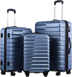 Coolife Expandable Suitcase Luggage set PC ABS TSA Lock Spinner Carry on 3 by COOLIFE
