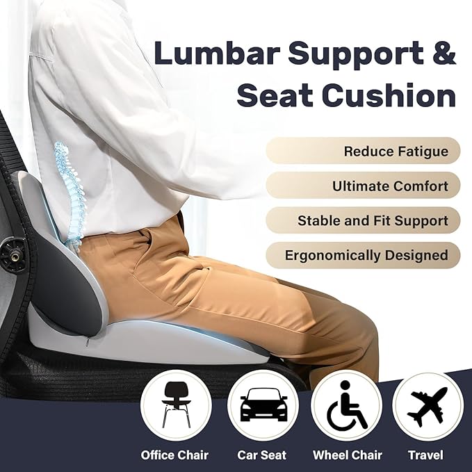 Coverado Seat Cushion and Lumbar Support Pillow - Image 2