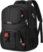 Black Backpack for Men Women, School Backpack for Boys Girls Teens, Backpacks by BAGEIRA