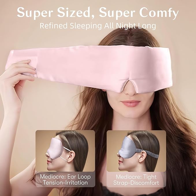Silk Sleep Mask for Women and Men, Side Sleeper, 22 Momme Pure Mulberry Silk - Image 2