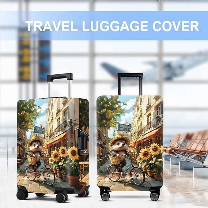 Raccoon Luggage Cover Washable Suitcase Protector Anti-Scratch, Stretchable Fit - Image 5