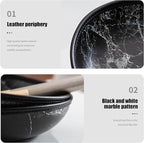 2025 Improved Design Round Marbled Leather Valet Tray Organizer Set of 2 - Image 4