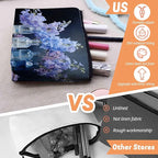 Cosmetic Bags Travel Makeup Toilet Case Waterproof Pouch for Women Girls 6.7X9.45inches - Still - Life of Blue - Purple Flowers in Glass Bottles