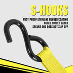 Cartman Ratchet Tie Down, 4Pk 15Ft, 500Lbs Load Cap/ 1500Lbs Break Strength - Image 5