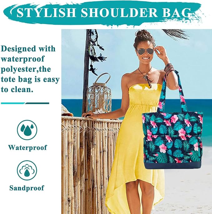 VASCHY Beach Bag for Women, Large Waterproof Sandproof Fold-able Packable Pool - Image 6