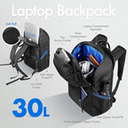 hk Waterproof Travel Backpack for Men – Lightweight 30L Laptop Backpack - Image 2