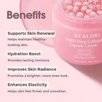 PDRN Capsule Cream with Vitamin C & Collagen – Korean Boba Moisturizer for Face, Pink Jelly Cream for Deep Hydration, Skin Repair, and Glow – Korean Skincare Gel for All Skin Types