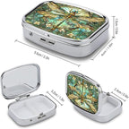 Metal 2 Compartment Pill Organizer Travel Friendly Portable Compact Pill Box - Image 2