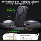 3-in-1 Portable Charger, 10000mAh Foldable Power Bank Fast Charging, MagSafe - Image 2