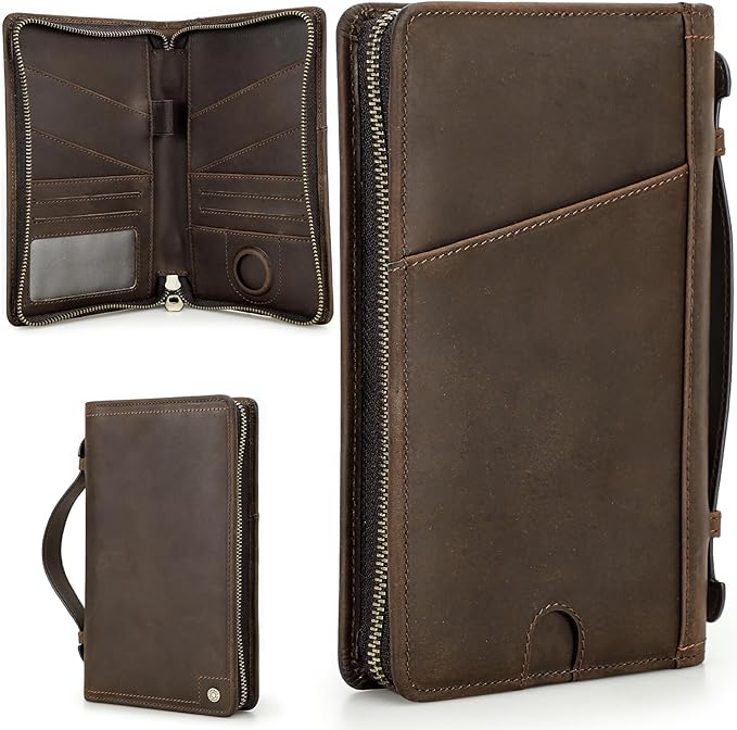 Top Grain Leather Travel Passport Wallet Holder Case by CataPurusLeatherCrafts