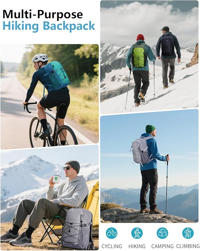 ECOHUB Small Hiking Backpack for Men Women, 20L Lightweight Travel Backpacks - Image 7