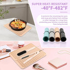 Oversize Silicone Heat Resistant Mat, Heat Mat with for Curling Iron, Travel Cover Cushion for Curling Irons, Hair Bands and Styling Tools(15.7" X 11.8") (Pink)