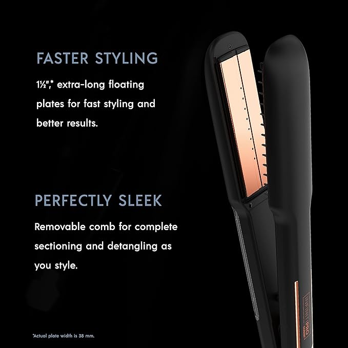 INFINITIPRO by CONAIR Steam Therapy Flat Iron, 1 1/2-inch Hair Straightener