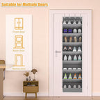 Over The Door Shoe Organizer Storage Fit 16-24 Pairs Hanging Shoe Rack Organiser - Image 5
