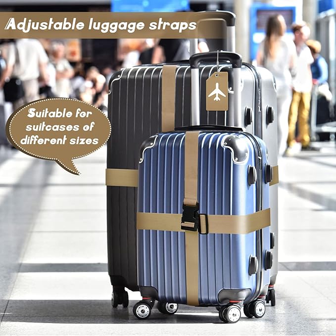 Weewooday 8 Pcs Luggage Straps Suitcase Tags Set - Image 5