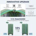 Hard Shell Suitcases Airline Approved 20 Inch Carry on Luggage, Expandable - Image 4